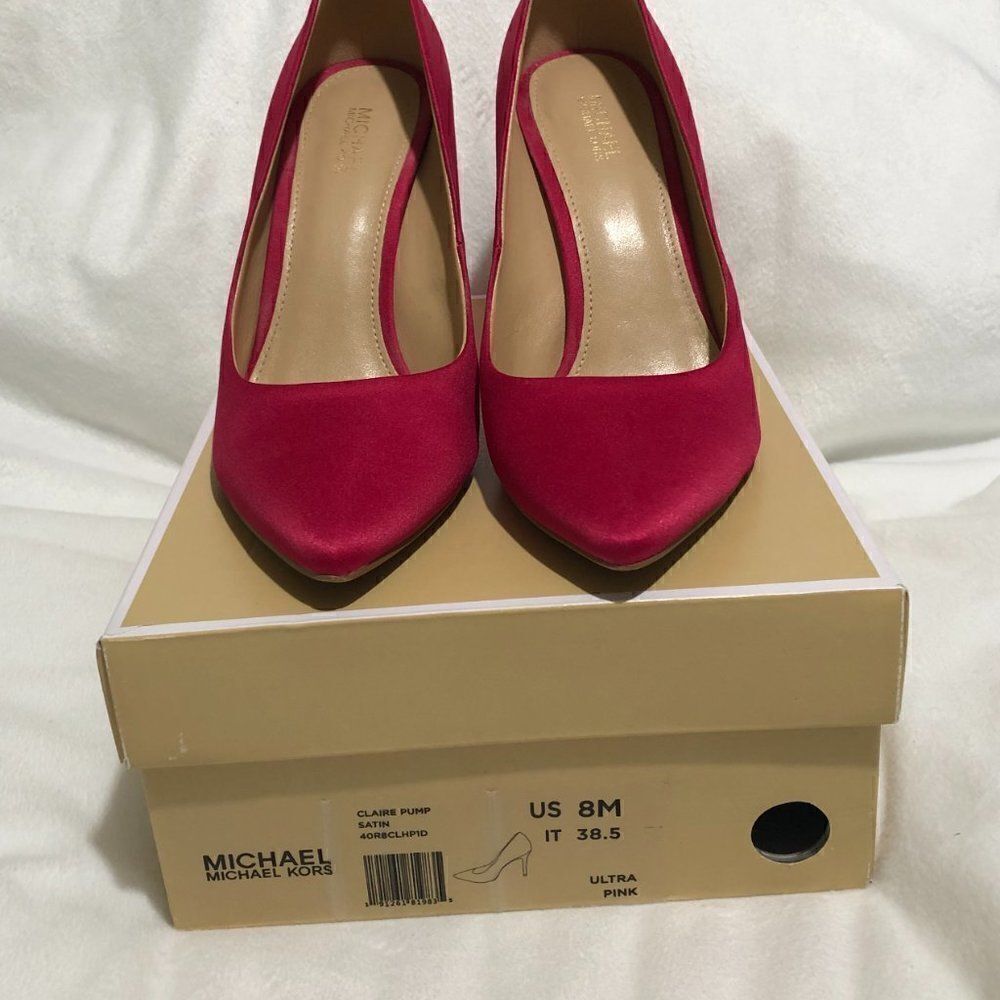 Michael Kors Claire Satin Pump - Ultra Pink - Picture 7 of 11
